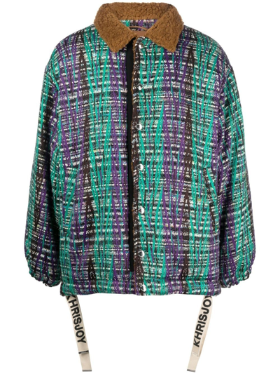 Khrisjoy Tweed Puffer Jacket In Violett