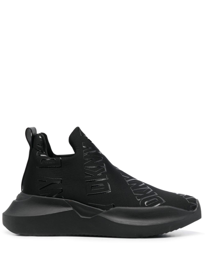 Dkny Ramona Logo-print Slip-on Trainers In Schwarz