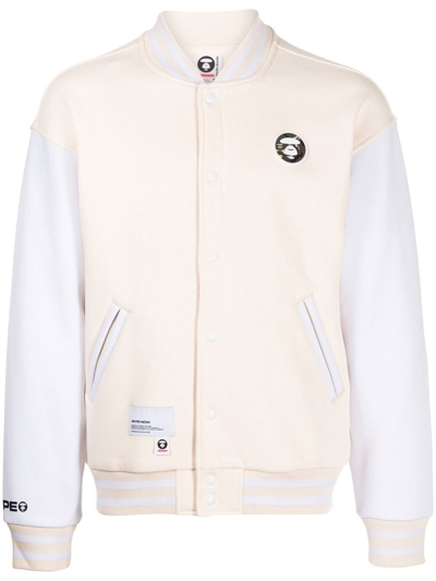 Aape By A Bathing Ape Two-tone Bomber Jacket In Weiss