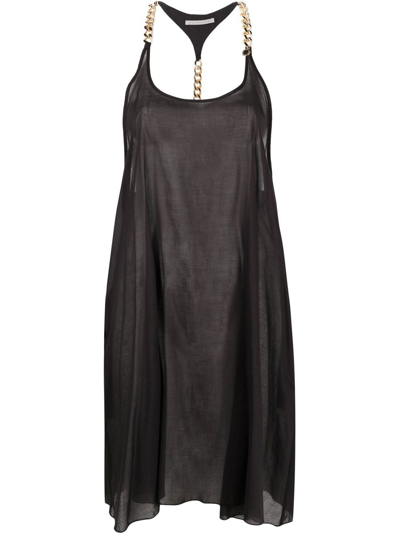 Stella Mccartney Scoop-neck Knee-length Dress In Schwarz