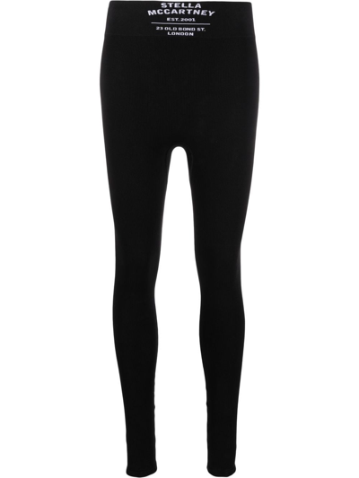 Stella Mccartney Logo-waistband Leggings In Schwarz