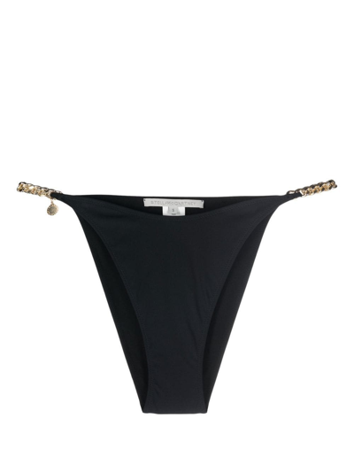 Stella Mccartney Chain Link-detail Bikini Bottoms In Schwarz