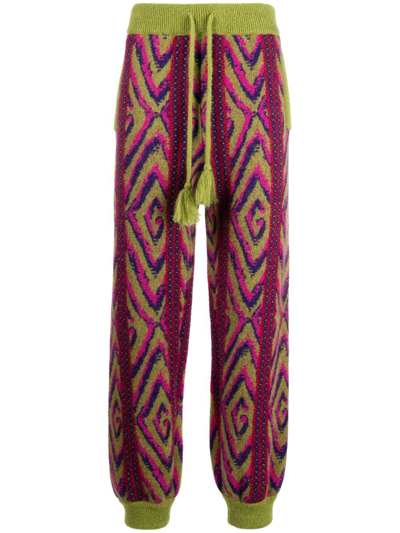 Gucci G Rhombi 羊毛针织长裤 In Multicolour