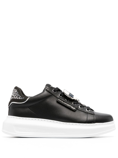 Karl Lagerfeld Kapri Ikonik Embellished Sneakers In Black