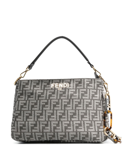 Fendi O'lock Ff-monogram Tote Bag In Grey