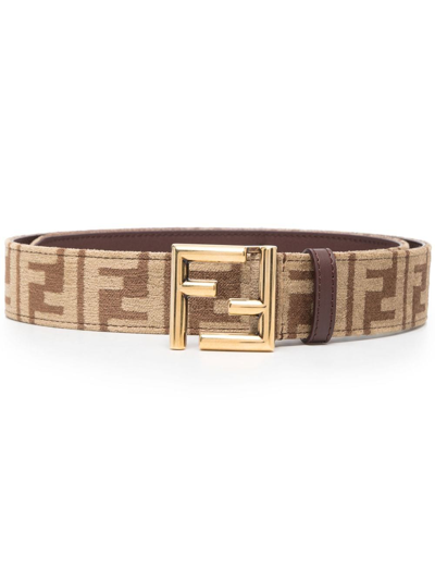 Fendi Logo-jacquard Canvas Belt In F1inl