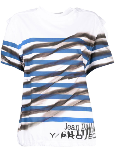 Y/project X Jean Paul Gaultier White Mariniere Striped T-shirt