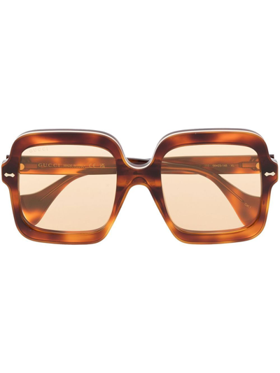 Gucci Oversized Square-frame Sunglasses In Brown
