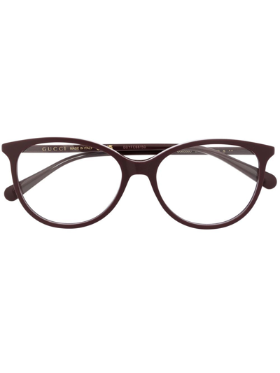 Gucci Round Frame Optical Glasses In Brown