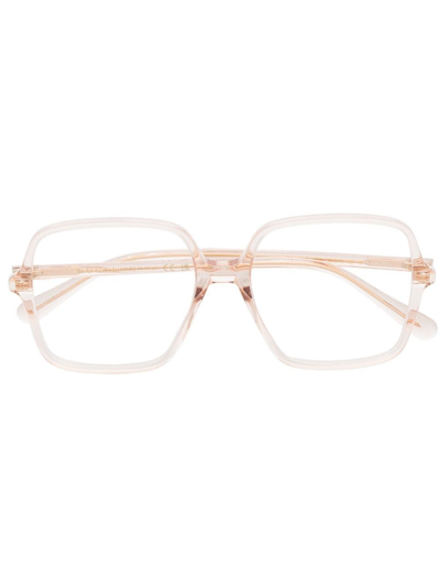 Gucci Oversize Square Frame Glasses In Nude