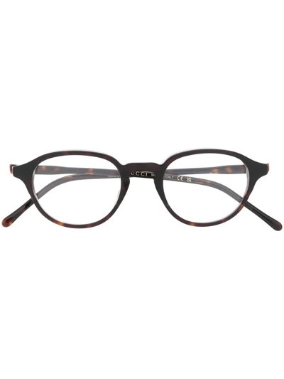 Gucci Round-frame Optical Glasses In Brown