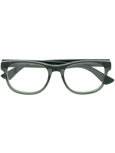 Gucci Rectangle-frame Optical Glasses In Green