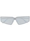 Balenciaga Shield 2.0 Rectangle-frame Sunglasses In Silber