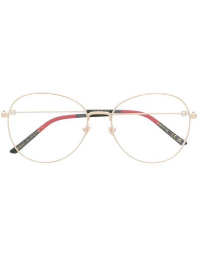 Gucci Round Frame Glasses In Gold