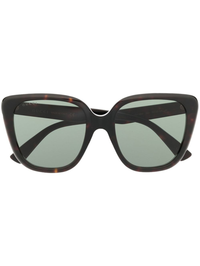 Gucci Tortoiseshell-effect Square-frame Sunglasses In Brown