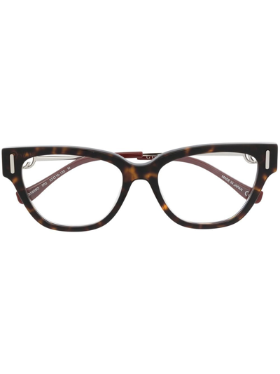 Gucci Tortoiseshell Clear Glasses In Brown