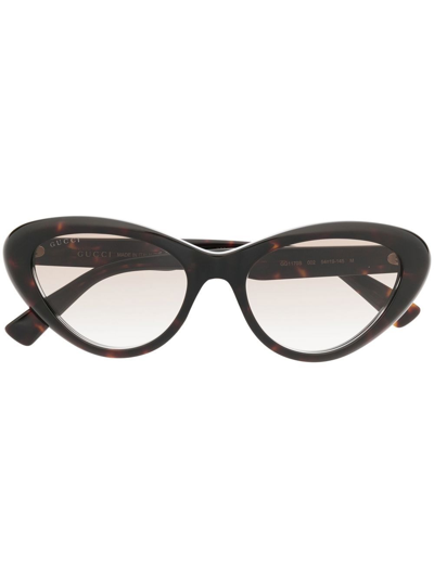 Gucci Tortoiseshell-effect Cat-eye Sunglasses In Brown