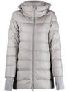 Herno Feather Down Zip-up Padded Coat In Grau