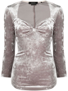Isabel Marant Gubaia Stretch Velvet Top In Grau