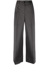 Ganni Wide-leg Tailored Trousers In Grau