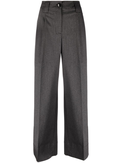 Ganni Wide-leg Tailored Trousers In Grey