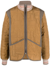 WALES BONNER CONTRAST-PANEL QUILTED BOMBER JACKET