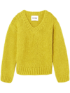 Re/done 50s V-neck Alpaca-blend Jumper In Gelb