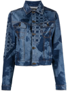 Ahluwalia Graphic-print Denim Jacket In Blau