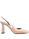 MARIA LUCA ELEONORA 90MM METAL TOE-CAP SLINGBACK PUMPS