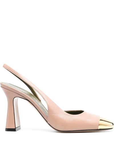 Maria Luca Eleonora 90mm Metal Toe-cap Slingback Pumps In Pink