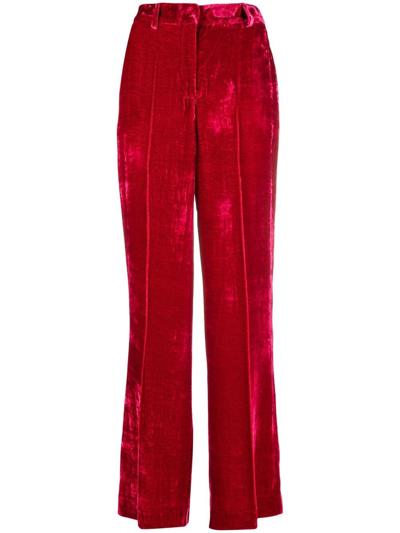 P.a.r.o.s.h Velvet Pants In Rosso