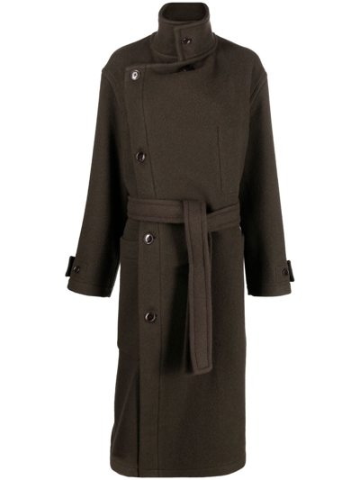 Lemaire Pewter Green Wrap Coat