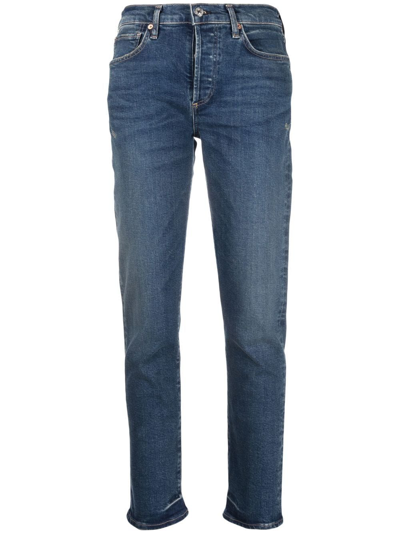 Citizens Of Humanity Skyla Mid-rise Slim-fit Stretch-denim Jeans In Blue