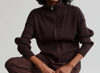 Varley Carmen Knit Jacket In Coffee Bean In Brown