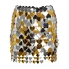 Rabanne Heart-paillettes Chainmail Mini Skirt In Silver Gold
