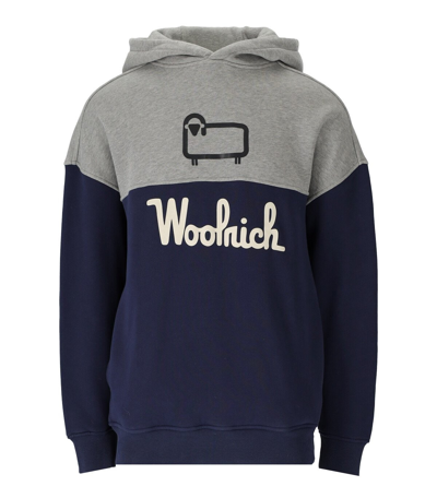 Woolrich Logo Hoodie In Blue