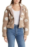 Elodie Faux Shearling Zip Jacket In Tan