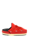 Moon Boot Nylon Mules W/ Laces In Red