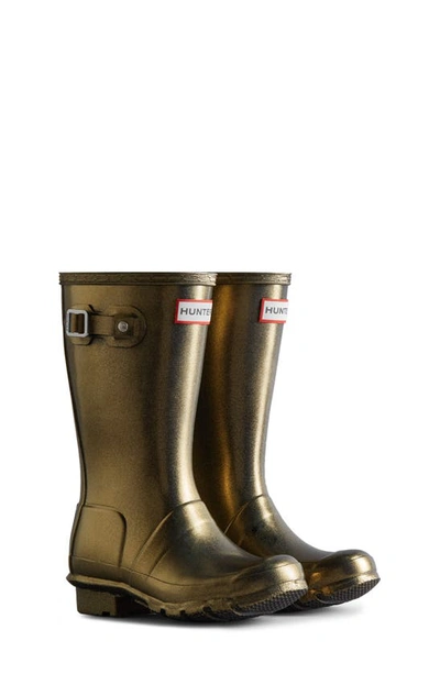 Hunter Kids' Original Nebula Waterproof Rain Boot In Gold