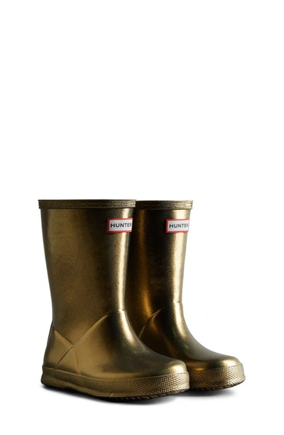 Hunter Kids' First Classic Nebula Waterproof Rain Boot In Gold