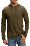 Threads 4 Thought Long Sleeve Henley Hoodie In Heather Fortress