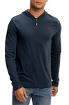 Threads 4 Thought Long Sleeve Henley Hoodie In Midnight