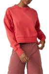 Free People Fp Movement Intercept Cotton Blend Sweatshirt In Cherry Crush