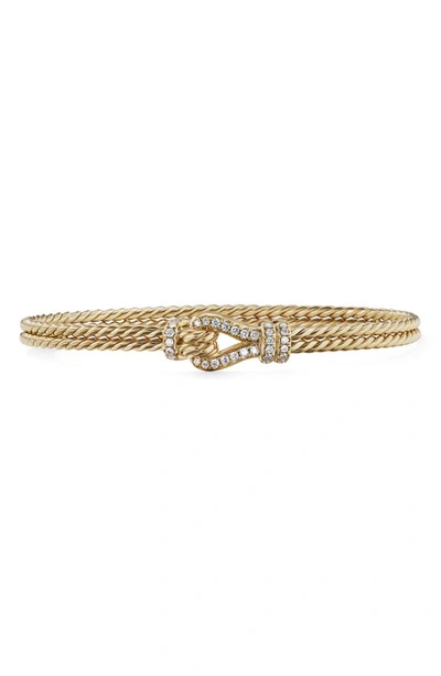 David Yurman Women's Thoroughbred Loop Bracelet In 18k Yellow Gold With 0.27 Tcw Pavé Diamonds
