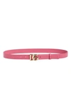 Dolce & Gabbana Dg Logo Leather Belt In Pink