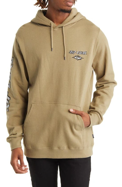 Rip Curl Fade Out Logo Hoodie In Washed Moss