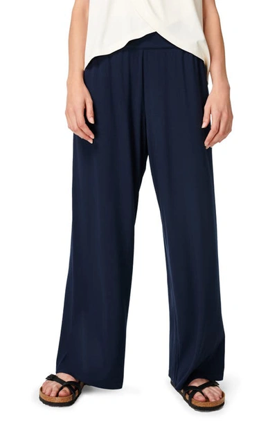 Sweaty Betty High Waist Wide Leg Stretch Modal Trousers In Navy Blue