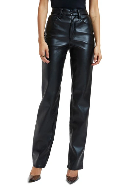 Good American Better Than Leather Faux Leather Good Icon Trousers In Blackeel001
