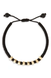 David Yurman Men's Fortune Woven Nylon Bracelet With Black Onyx And 18k Yellow Gold In Yellow Gold