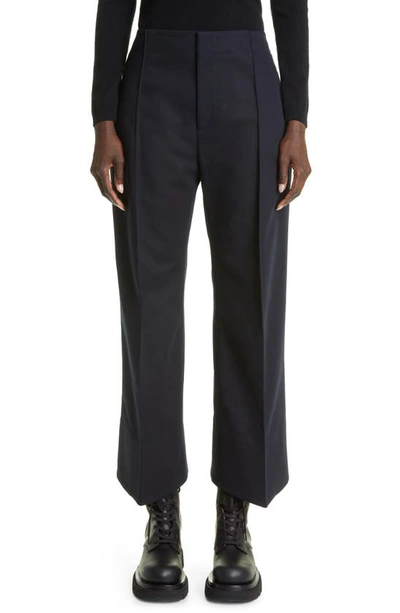 Bottega Veneta Double Cotton Canvas Trousers With Curved Legs In Space